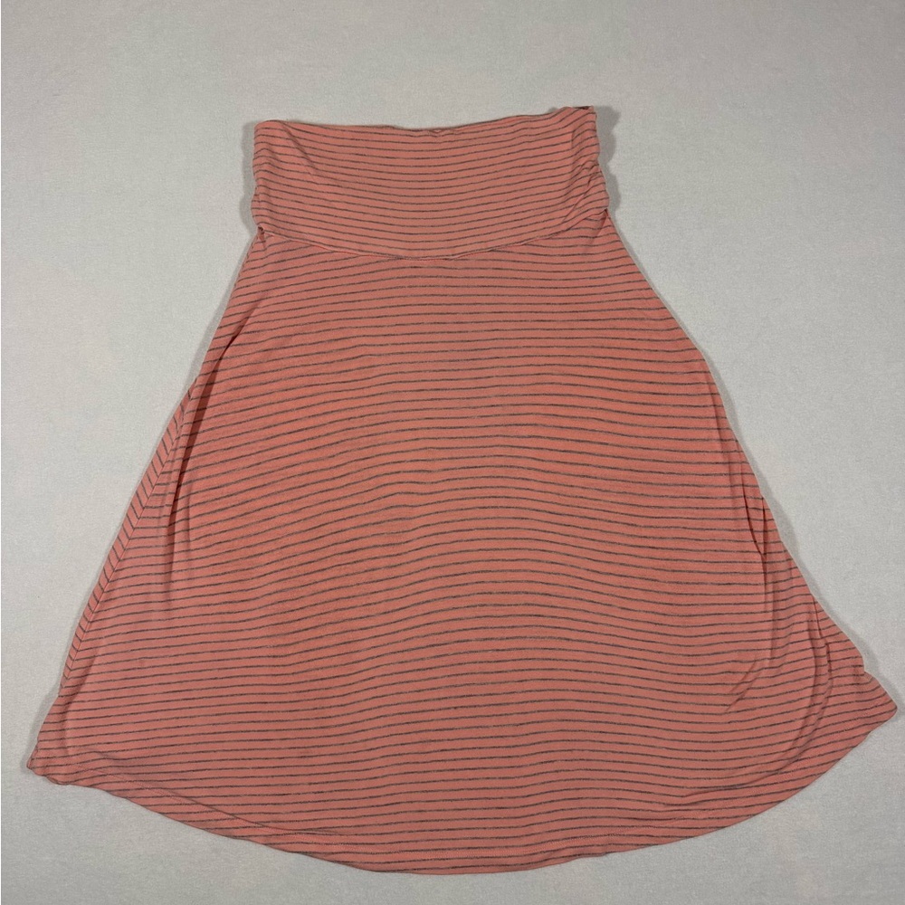 GAP Women’s Pink and Heathered Gray Striped Foldover A Line Skirt 2010s